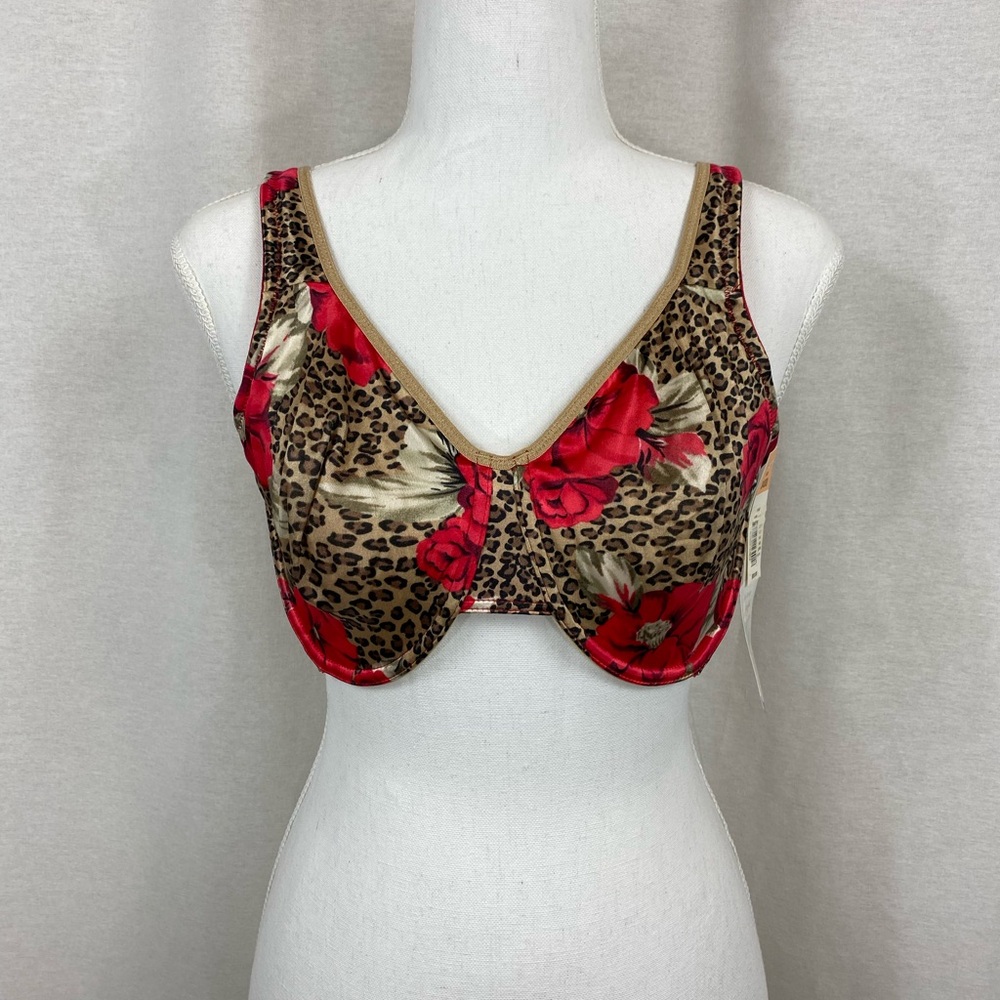 Cabernet Leopard and Red Floral Bra